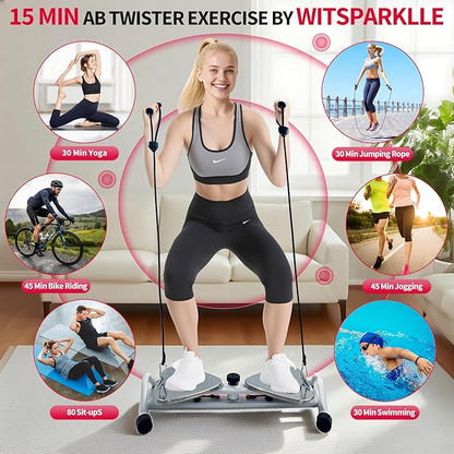 Waist Twister Ab Machine ??Ab Twister Board for Exercise, Core & Waist Twisting Fitness Tool, Quiet Twist Exercise Machine with All-Metal Anti-Slip Footrest, 500 lbs Capacity, Home Gym Equipment