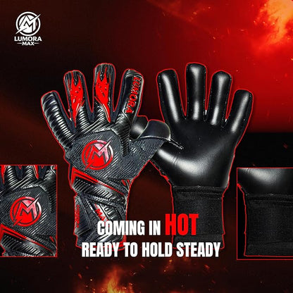 Goalkeeper Gloves-Professional Negative Cut Goalie Gloves with Contact Max Grip, 4mm Foam Padding & Airprene Backhand| No Finger Save, All-Weather Performance. Sizes (7-10)