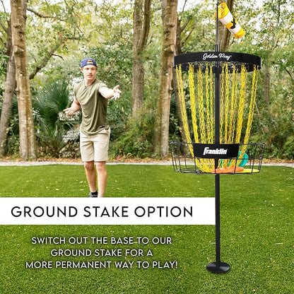 Franklin Sports Disc Golf Baskets - Portable Disc Golf Target with Chains Included - Disc Golf Basket Stand Equipment for Hole + Course Creation