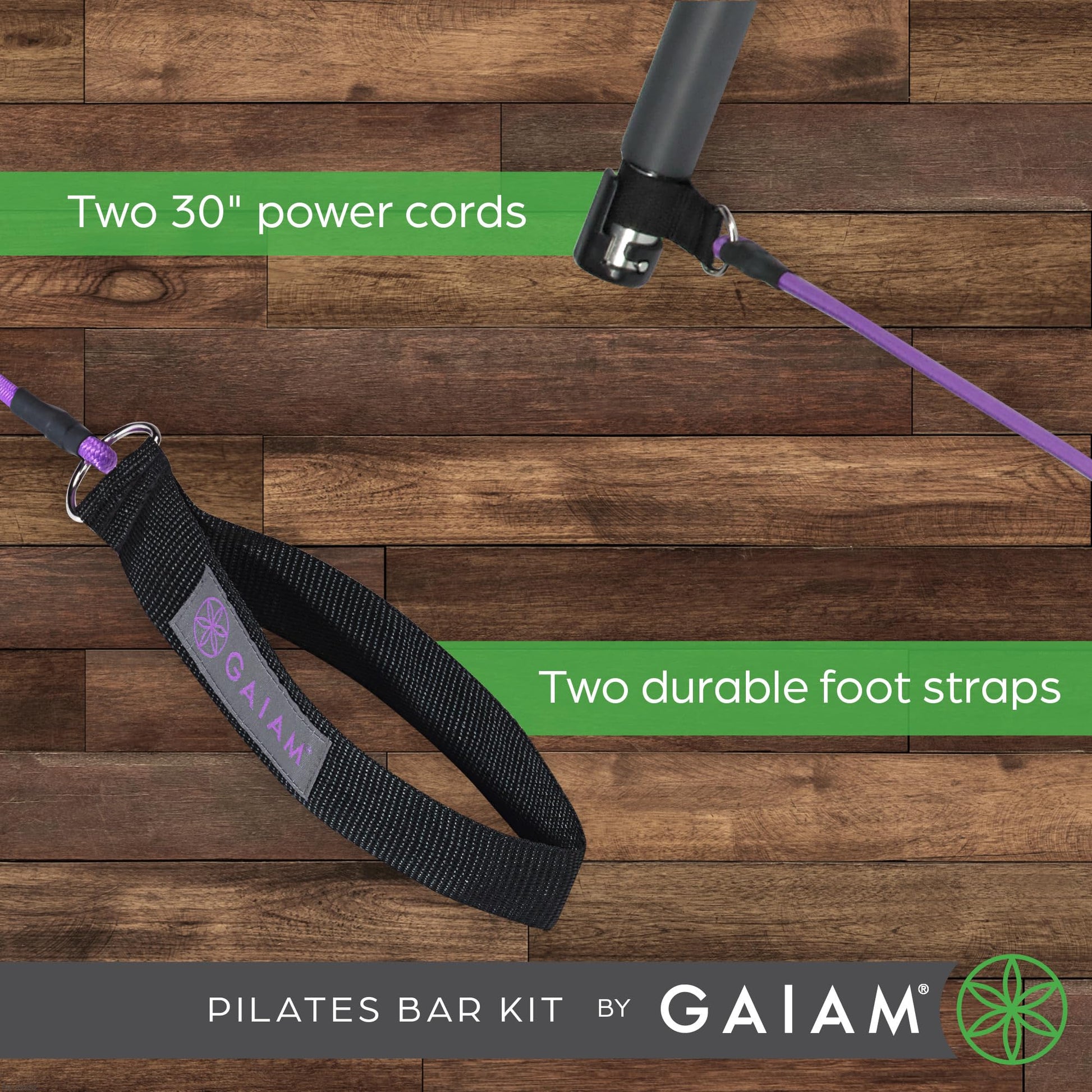 Gaiam Restore Pilates Bar Reformer Kit - Home Fitness Equipment for Total Body Workout - Includes