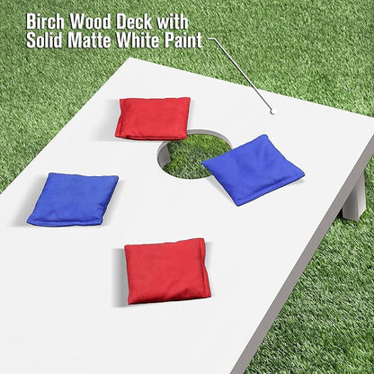GoSports 4 ft x 2 ft Regulation Size Wooden Cornhole Boards Set - Includes Carrying Case and Over 100 Optional Bean Bag Colors