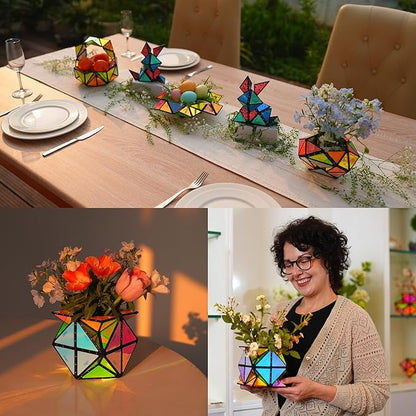 TOSY Magnet Pyramid Stone - 1 Cube Transforms into 1 Billion Shapes, 14 pcs (12 Puzzle pcs and 2 Accessories), 243 Rare Earth Magnets, Holographic Design Magnet Tiles Creative Puzzle STEM/STEAM Toy