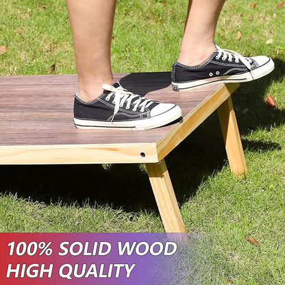 4 x 2 ft Solid Wood Cornhole Board Set with 8 Bean Bags and Carrying Bag, Premium Toss Game for Kids and Adults