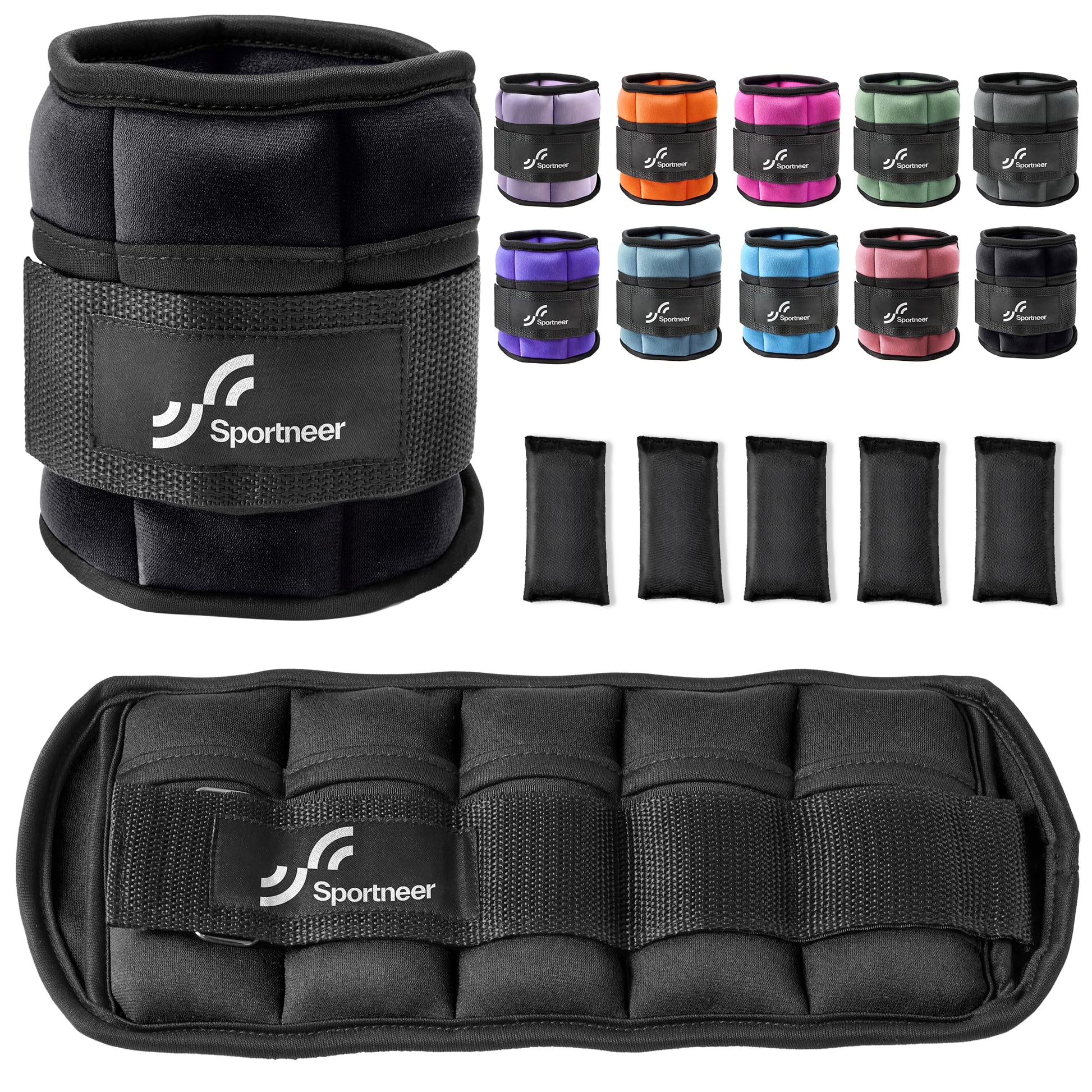 Sportneer Adjustable Ankle Weights, 2-10 lb per Pair, Removable Weights
