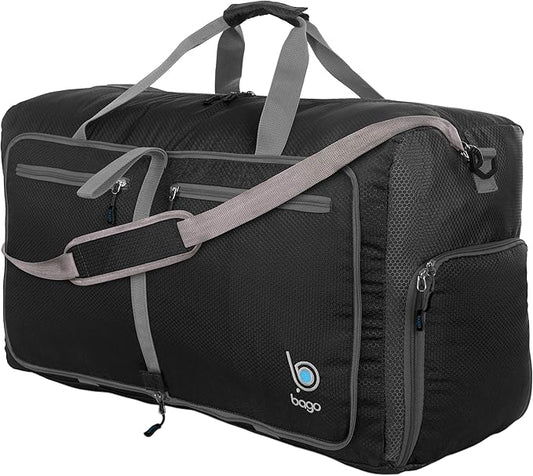 Bago Large Foldable Duffel Bags for Traveling Women & Men - 80L Packable Duffle Bag for Travel with