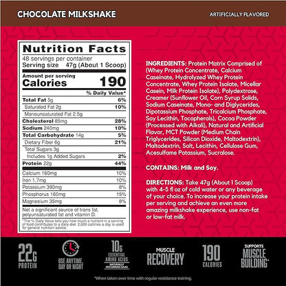 BSN SYNTHA-6 Whey Protein Powder with Micellar Casein, Milk Protein Isolate, Chocolate Milkshake, 48 Servings (Packaging May Vary)