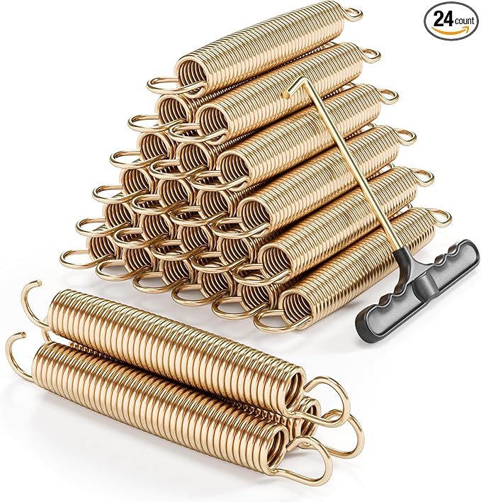 Trampoline Springs Heavy Duty with Swivel & Straight Hooks, Stainless Steel Trampoline Accessories Ideal Spring Replacement, Includes T-Hook Tool