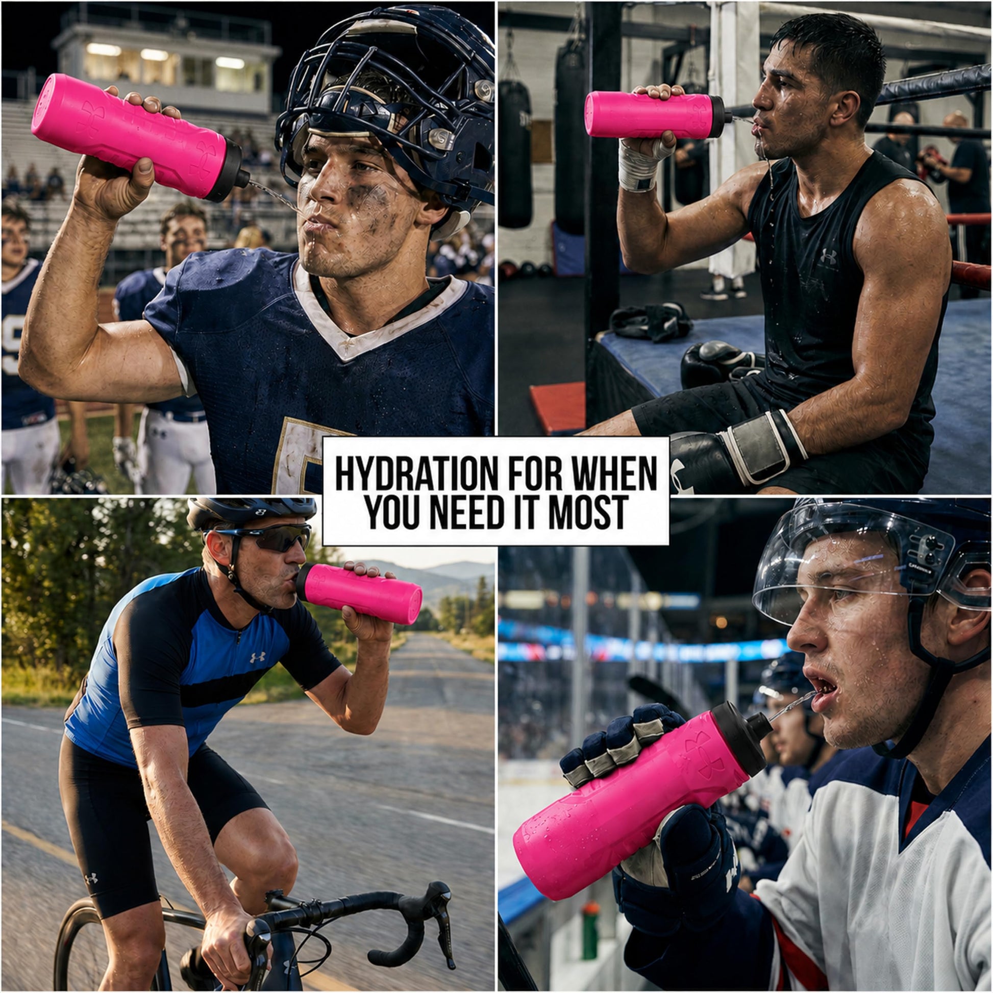 Under Armour 32oz Sideline Squeeze Bottle Hot Pink