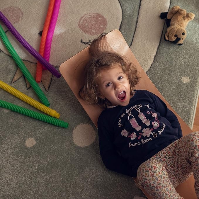 NUTTY TOYS Montessori Wooden Wobble Board for Kids & Adults -100% Natural Wood Balance Board Toddler Balancing Toy Unique Boy & Girl Open Ended Toy Best Christmas Stocking Stuffer Gifts Idea 2025