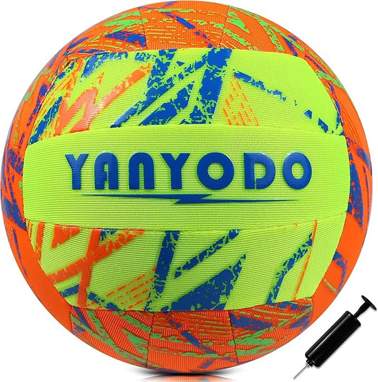 YANYODO Swimming Pool Waterproof Beach Volleyball, Soft Indoor Outdoor Size 5 Volleyball with Pump