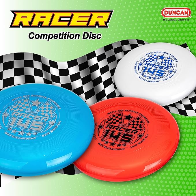 Duncan Racer 145G Weighted Flying Disc - Ultimate Disc for Junior Division, Best for Beach and Outdoor Games, White