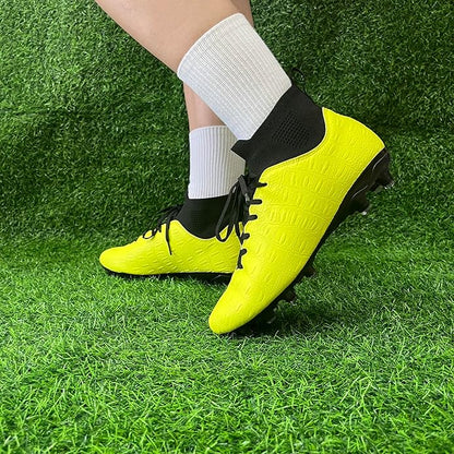 Soccer Cleats High-Top Outdoor Non-Slip Football Shoes Protection Lightweight for Firm Ground Training Breathable Fit (Size 6-13)