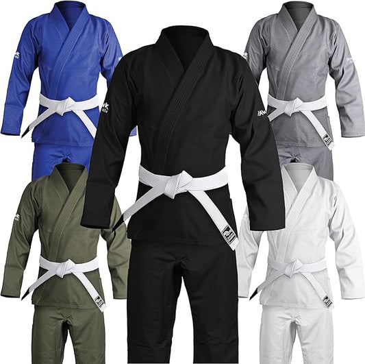 Hawk Sports Brazilian Jiu Jitsu Gi for Men and Women with Jacket, Pants, and White Belt for Martial
