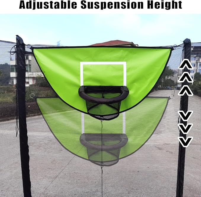 Trampoline Basketball Hoop, with Pump and 4 Mini Balls, Easy to Install, Universal Trampoline Accessories, Trampolines Basketball for Dunking