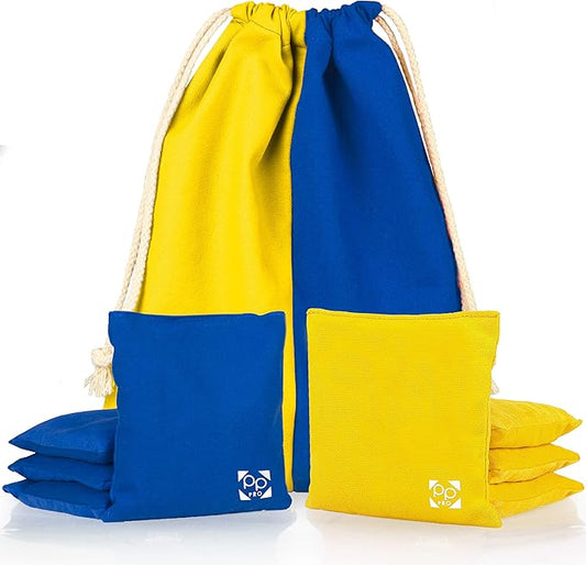 Professional Cornhole Bags - Set of 8 Regulation All Weather Double Sided - Sticky Side/Slick Side