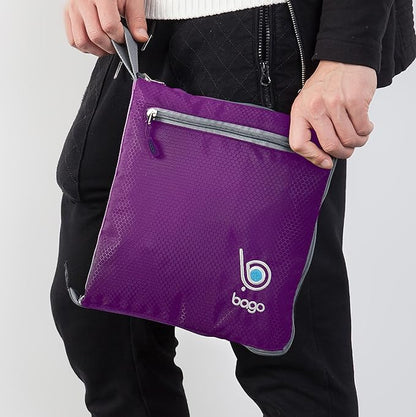 Bago Big XXL Foldable Duffel Bags for Traveling Women & Men - 140L Packable Duffle Bag for Travel with Shoe Compartment - Water Repellant, Heavy Duty, Lightweight Folding & Collapsible (Purple)
