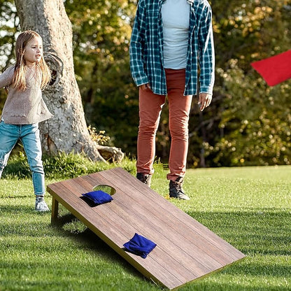 4 x 2 ft Solid Wood Cornhole Board Set with 8 Bean Bags and Carrying Bag, Premium Toss Game for Kids and Adults