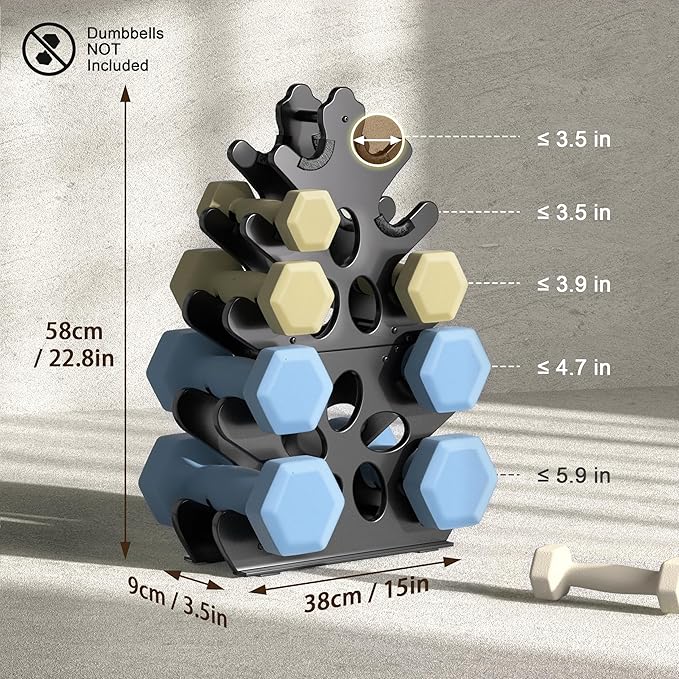 Weight Stand Home Gym Dumbbell Storage Weight Tree Holder (No Dumbbells Rack Only)