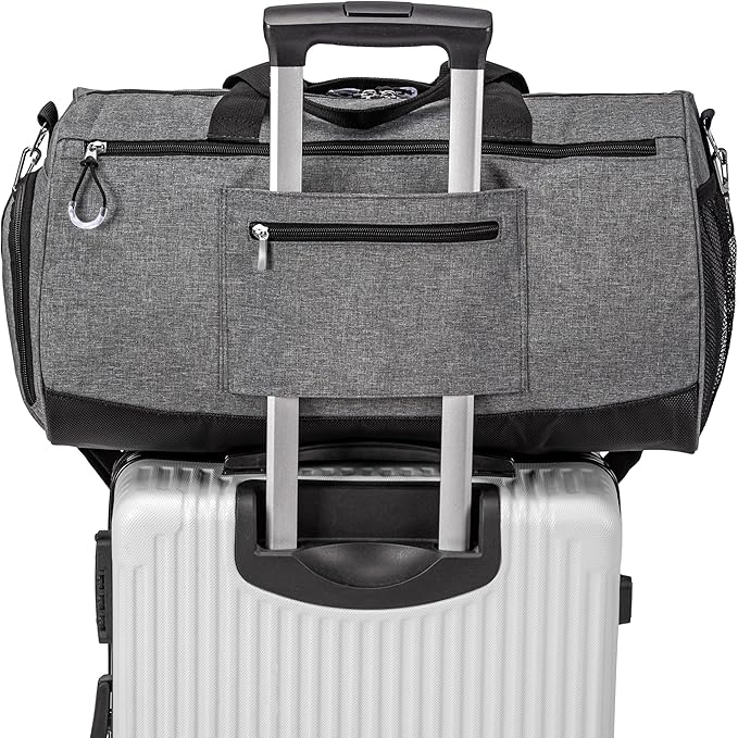 Kuston Sports Gym Bag with Shoes Compartment, Trolley Sleeve and Wet Pocket Gym Duffel Bag Overnight Bag-Upgraded