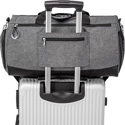 Kuston Sports Gym Bag with Shoes Compartment, Trolley Sleeve and Wet Pocket Gym Duffel Bag Overnight Bag-Upgraded