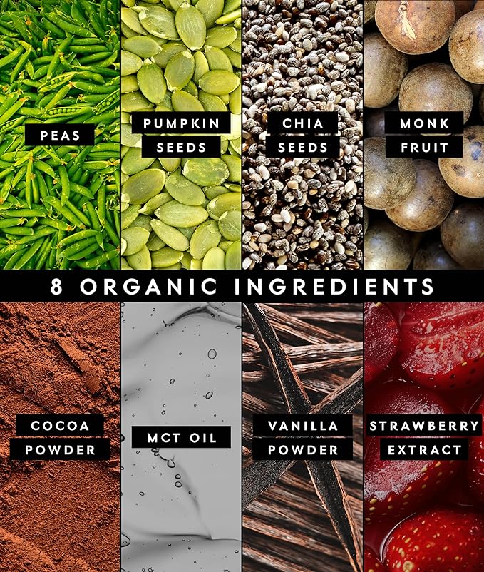 Truvani Vegan Pea Protein Powder | Chocolate Strawberry | 20g Organic Plant Based Protein | 20 Servings | Keto | Gluten & Dairy Free | Low Carb | No Added Sugar