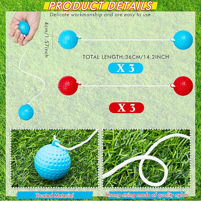 Sosation Light up Ladder Ball Set 6 Glow in The Dark Ball 2 LED Ladder Toss Outdoor Lawn Toss Game with Bag for Indoor Lawn Camping Beach Backyard Games