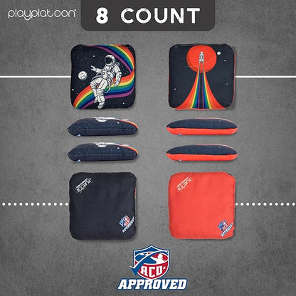 Play Platoon Cornhole Bags Set of 8 Regulation Professional Corn Hole Bean Bags ACO Approved, Competition Weight, Slick and Stick