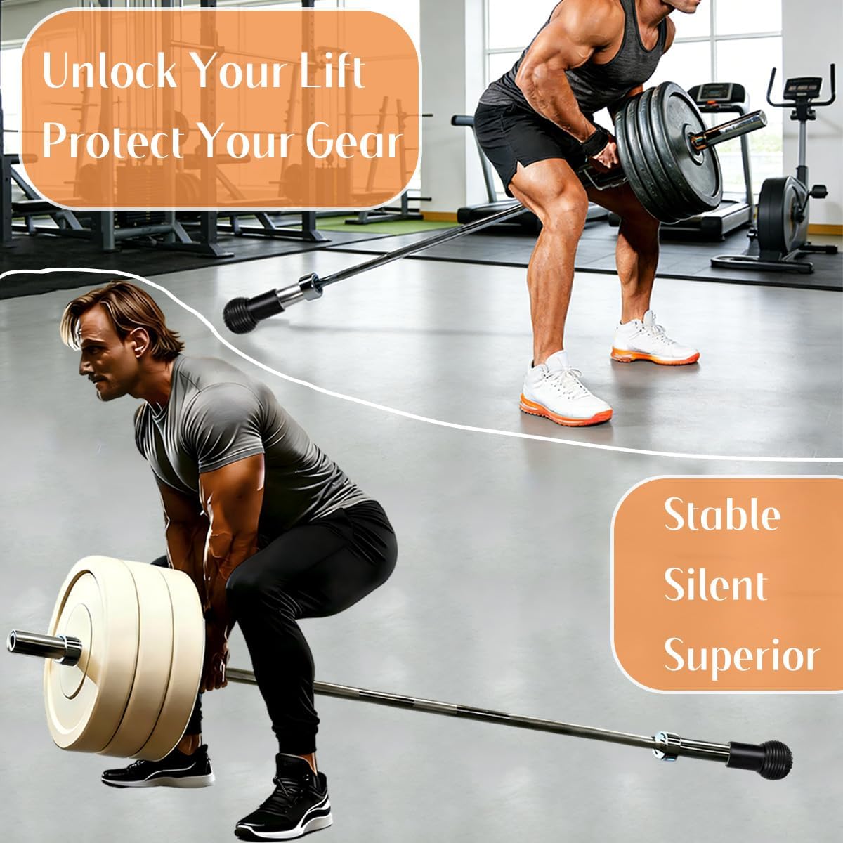 SerniaXin Landmine Attachment for Barbell, 360° Rotation Rubber Base for 2" Olympic Bars, Non-Slip Barbell Attachment for T-Bar Rows, Press, Squat & Home Gym Strength Training
