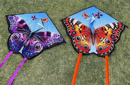 2 pcs Butterfly Kites with Kite String, for Adults and Kids, Perfect for Beach & Outdoor Fun, Easy to Assemble and Fly(31″x23″)