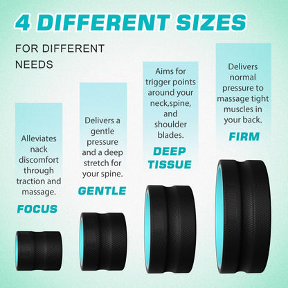 Zomyove 4 Pack Back Roller- Yoga Wheel for Back Pain Reliefn & Stretching, Back Wheel for Deep