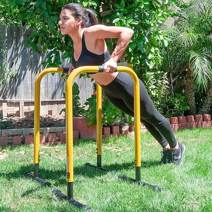 ProsourceFit Power Dip Station Adjustable Height Upper Body Equipment for Home Gym