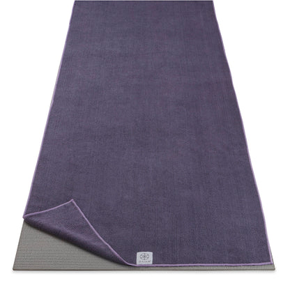 Gaiam Yoga Mat Towel, Non-Slip Microfiber, Hot Yoga (Heron Lilac)