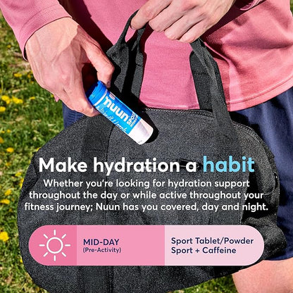 Nuun Sport Electrolyte Tablets with Magnesium, Calcium, Potassium, Chloride & Sodium, Gluten Free & Vegan, Lemon Lime, 8 Pack (80 Servings Total)