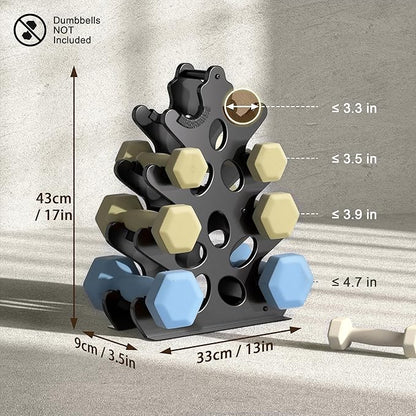 Weight Stand Home Gym Dumbbell Storage Weight Tree Holder (No Dumbbells Rack Only)