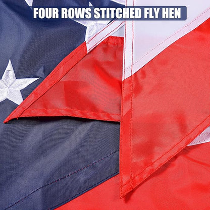 Ohio State Flag 6x10 Ft, Deluxe Full Embroidered Heavy Duty 100% Polyester Durable OH Outside Flags, Indoor/Outdoor, Sewn Stripes and Brass Grommets