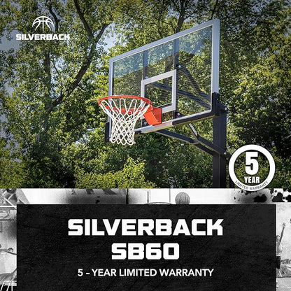 Silverback In-Ground Basketball Hoops, Adjustable Height Tempered Glass Backboard and Pro-Style Flex Rim. - Multiple Styles Available