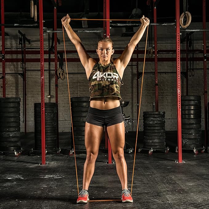 41” Resistance Loop Band - Pair of 2 Orange Resistance Bands (5 to 15 Pounds - 0.25 inches Wide) for Mobility, Yoga, Physical Therapy, Pull Ups, Home or Gym Workouts and More