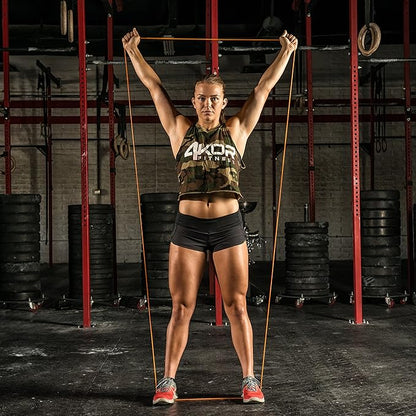 41” Resistance Loop Band - Pair of 2 Orange Resistance Bands (5 to 15 Pounds - 0.25 inches Wide) for Mobility, Yoga, Physical Therapy, Pull Ups, Home or Gym Workouts and More