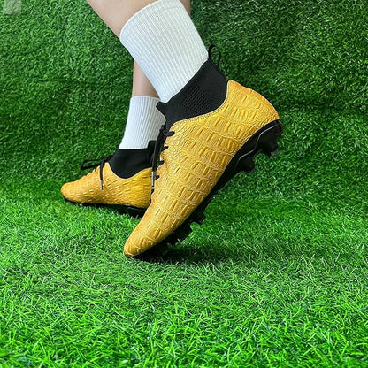 Soccer Cleats High-Top Outdoor Non-Slip Football Shoes Protection Lightweight for Firm Ground Training Breathable Fit (Size 6-13)