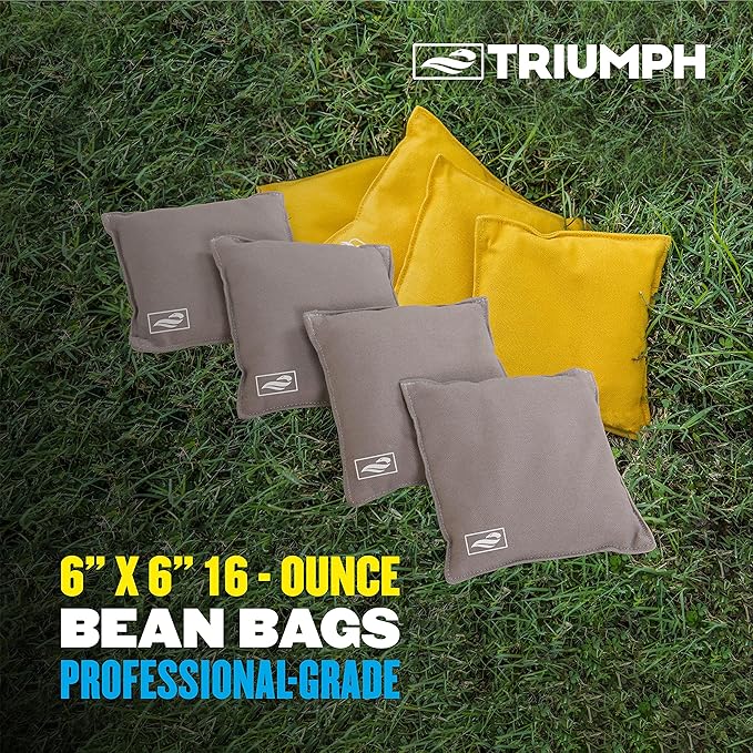 TRIUMPH SPORTS USA All-Weather Aluminum 2x3 Cornhole Set - Includes 2 Boards, 8 Cornhole Bags, and Travel Case,Blue