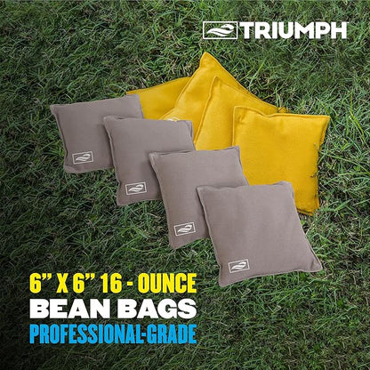 TRIUMPH SPORTS USA All-Weather Aluminum 2x3 Cornhole Set - Includes 2 Boards, 8 Cornhole Bags, and Travel Case,Blue