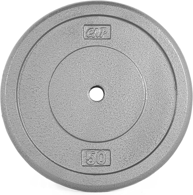 CAP Barbell Standard 1-Inch Cast Iron Weight Plates - Singles & Sets | 1.25-50 lbs | Multiple Options