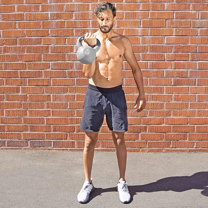 ProsourceFit Vinyl Coated Cast Iron Kettlebells for Full Body Fitness Workouts