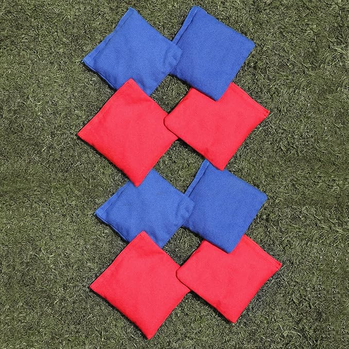 Solid Wood Premium Cornhole Game Set, Bean Bag Toss Game for Tailgate, Outdoor, Backyard - Professional Portable Cornhole Boards & Set of 8 Cornhole Bean Bags (Junior, Tailgate, Regulation Size)